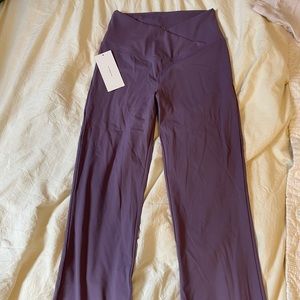 Crossover waist flare pants